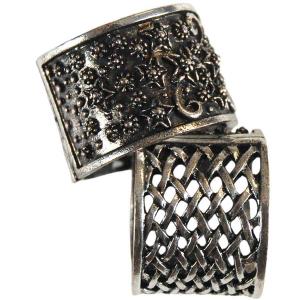 075 Scarf Rings and Buckles 06 Silver Reversible (2 Pack) - 
