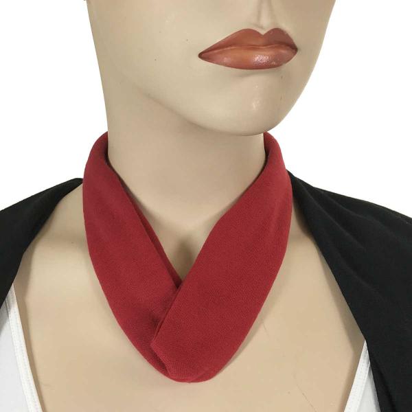 1541  - Jersey Knit Magnetic Clasp Necklace #066 Red<br>Jersey Knit Necklace with Magnetic Clasp - 