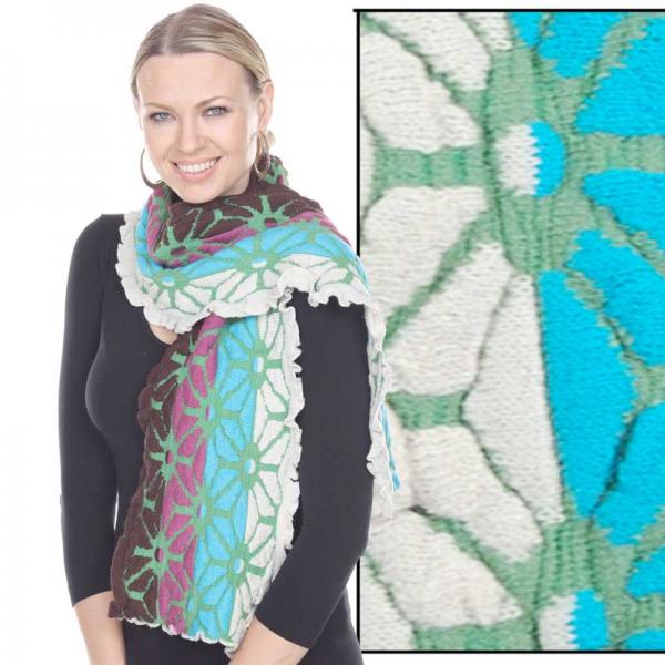 wholesale 3877 - Embossed Knit  Lime-Blue - 