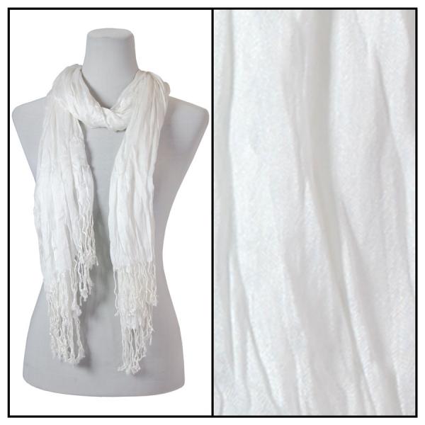 100 - Cotton/Silk Blend Scarves  White - 