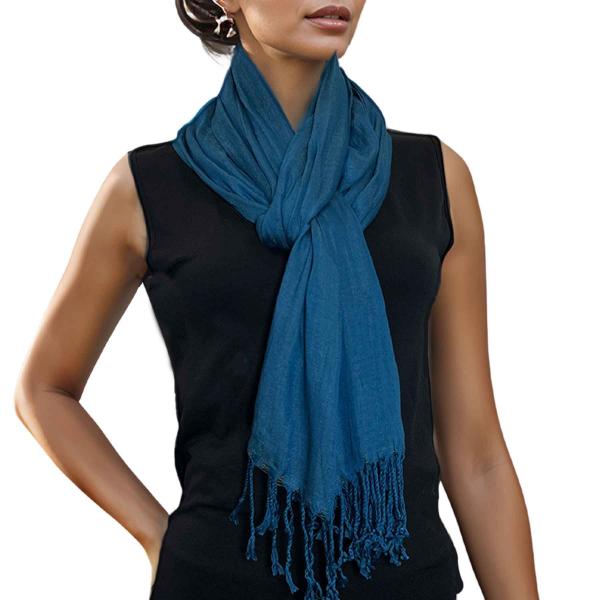 Wholesale 100 - Cotton/Silk Blend Scarves  Classic Blue - 