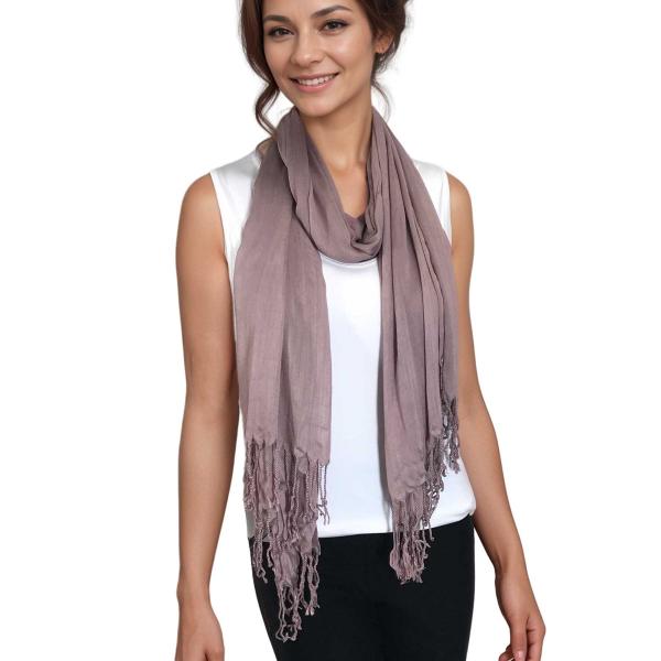 Wholesale 100 - Cotton/Silk Blend Scarves  Mushroom - 