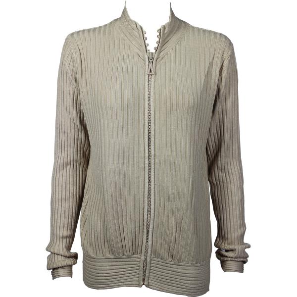 Wholesale 1594 -Diamond Crystal Zipper Sweaters 1594 - Champagne<br>
Crystal Zipper Sweater - One Size Fits Most
