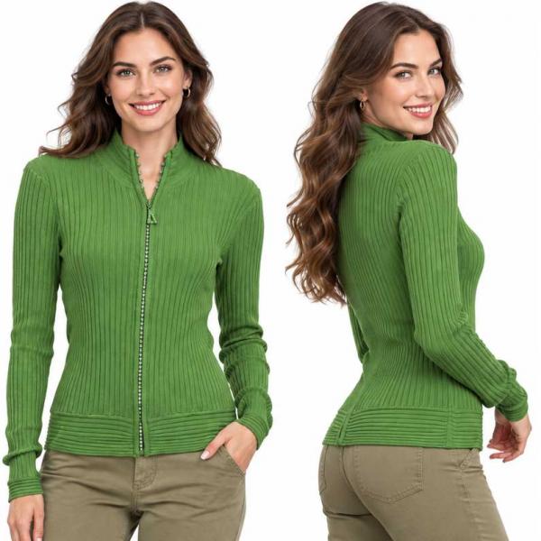 wholesale 1594 -Diamond Zipper Sweaters 1594 - Olive - One Size Fits Most