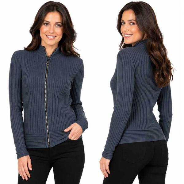 wholesale 1594 -Diamond Zipper Sweaters 1594 - Charcoal - One Size Fits Most