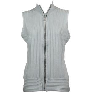 1595 - Crystal Zipper Sweater Vest Silver Crystal Zipper Sweater Vest - One Size Fits Most