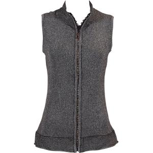 1595 - Crystal Zipper Sweater Vest 1595 - Metallic Dark Brown<br> Crystal Zipper Sweater Vest - One Size Fits Most