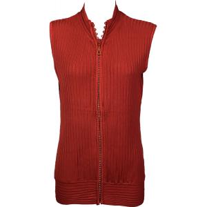 1595 - Crystal Zipper Sweater Vest Rust Crystal Zipper Sweater Vest - One Size Fits Most