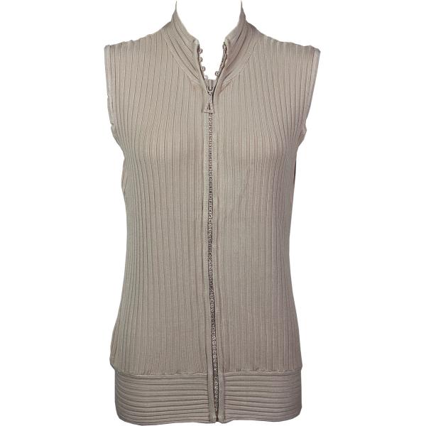 Wholesale 1595 - Crystal Zipper Sweater Vest Champagne Crystal Zipper Sweater Vest - One Size Fits Most