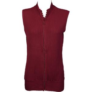 1595 - Crystal Zipper Sweater Vest 1595 - Burgundy Crystal<br> 
Crystal Zipper Sweater Vest  - One Size Fits Most