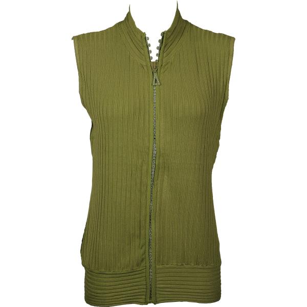 wholesale 1595 - Crystal Zipper Sweater Vest Green Crystal Zipper Sweater Vest - One Size Fits Most