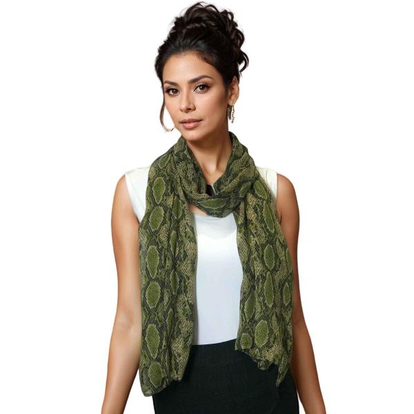 Wholesale 4116 - Reptile Print Scarves 4116 - Green<br>
Reptile Print Scarf - 