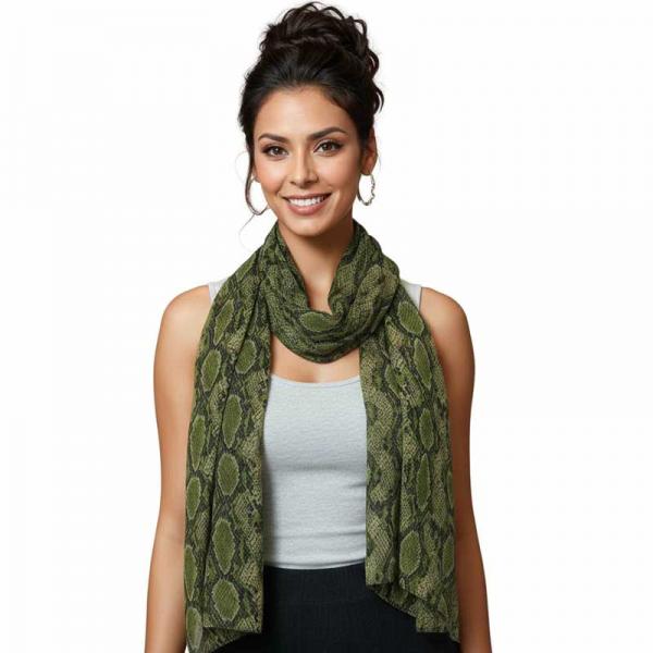wholesale 4116 - Reptile Print Scarves 4116 - Green<br>
Reptile Print Scarf - 