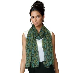 4116 - Reptile Print Scarves 4116 - Blue/Green<br>
Reptile Print Scarf - 
