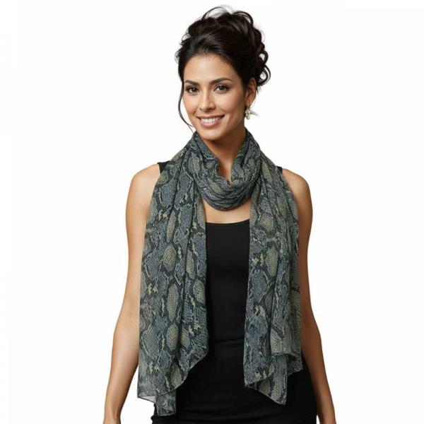 wholesale 4116 - Reptile Print Scarves 4116 - Grey<br>
Reptile Print Scarf - 