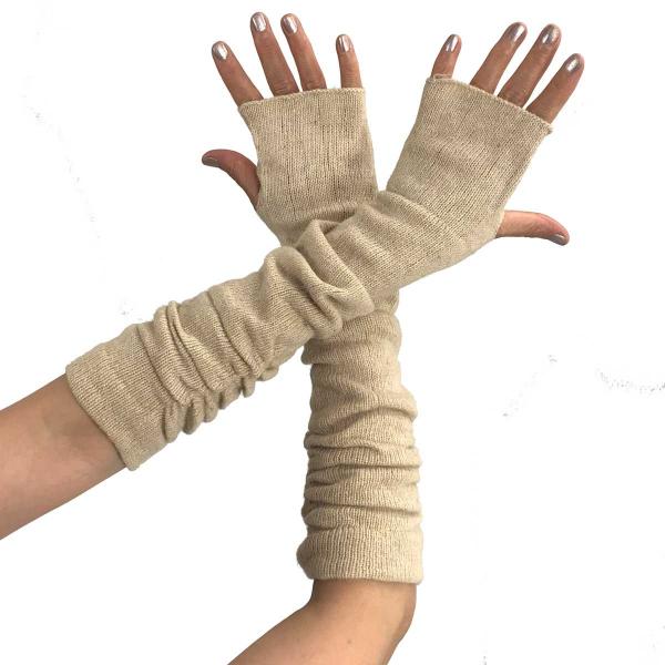 wholesale Arm Warmers/Fingerless Gloves 3512 Beige - 