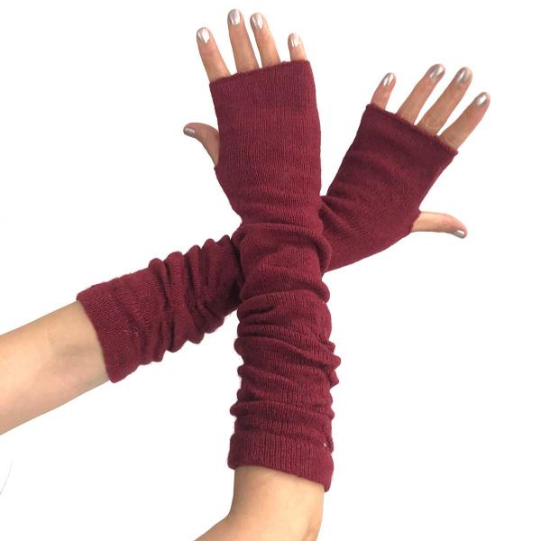 wholesale Arm Warmers/Fingerless Gloves 3512 Burgundy - 