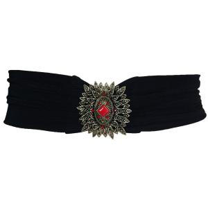 Wholesale  Tribal Design - Black 02 Slinky Stretch Belt - One Size Fits All