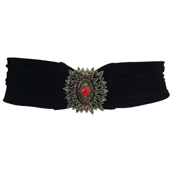 wholesale 1639 - Slinky Stretch Belts Tribal Design - Black 02 Slinky Stretch Belt - One Size Fits All