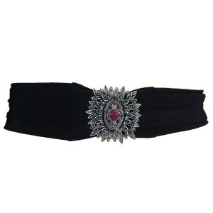 Wholesale  Tribal Design - Black 04 Slinky Stretch Belt - One Size Fits All