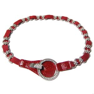 8545 Crystal Stretch Belts J4143 - Red Crystal Stretch Belt - 