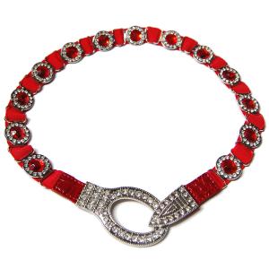 8545 Crystal Stretch Belts L6061 - Red Crystal Stretch Belt - 