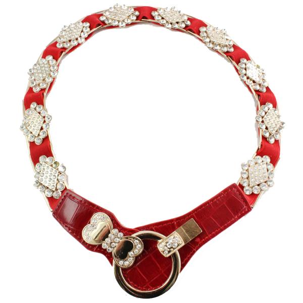 wholesale Crystal Stretch Belts L6069 - Red Crystal Stretch Belt - 