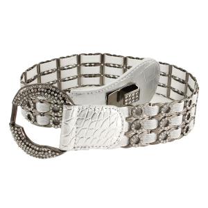 Wholesale 8545 Crystal Stretch Belts L6070 - Silver Crystal Stretch Belt - 