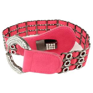 Wholesale 8545 Crystal Stretch Belts L6070 - Hot Pink Crystal Stretch Belt - 