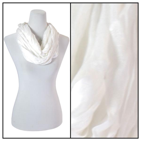 100 - Cotton/Silk Blend Infinity Scarves White - 