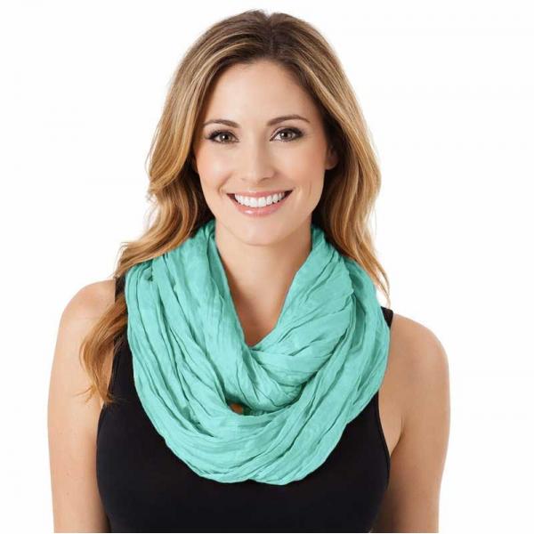 wholesale 100 - Cotton/Silk Blend Infinity Scarves Mint - 