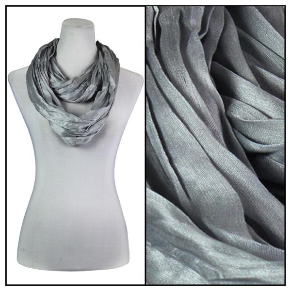 100 - Cotton/Silk Blend Infinity Scarves Grey - 