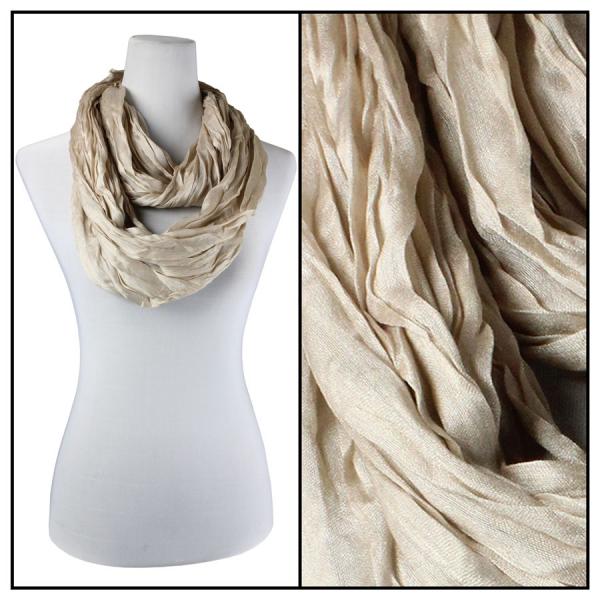 100 - Cotton/Silk Blend Infinity Scarves Tan - 