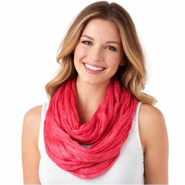 wholesale 100 - Cotton/Silk Blend Infinity Scarves Watermelon - 