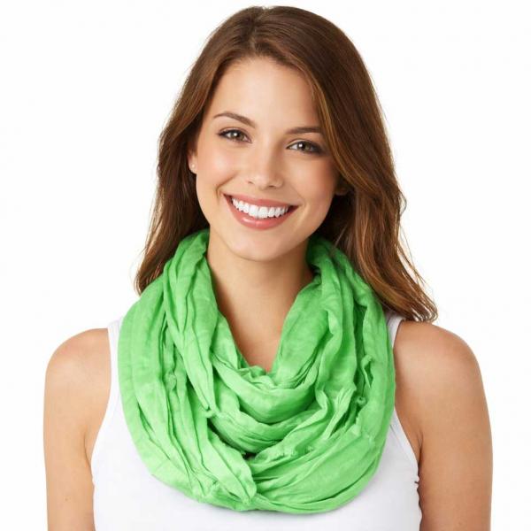 wholesale 100 - Cotton/Silk Blend Infinity Scarves Apple Green - 