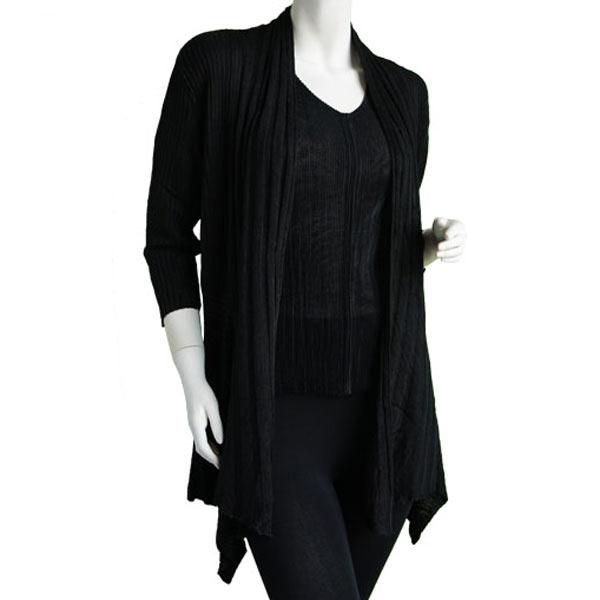 Wholesale 1694 Magic Convertible Long Ribbed Sweater Black Magic Convertible Long Ribbed Sweater - 