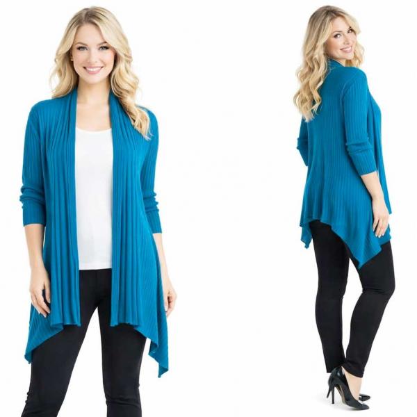 1694 - Long Ribbed Sweater Teal - 