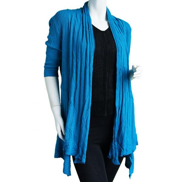 wholesale 1694 Magic Convertible Long Ribbed Sweater Turquoise Magic Convertible Long Ribbed Sweater - 