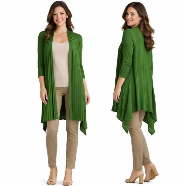1694 - Long Ribbed Sweater Fresh Olive  - 