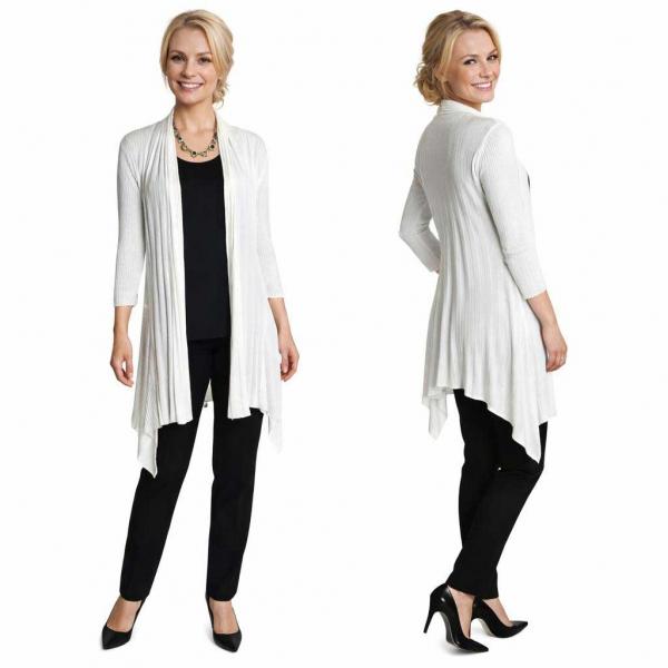 1694 - Long Ribbed Sweater Ivory  - 