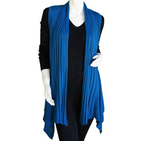 Wholesale 1684 - Magic Convertible Long Ribbed Sweater Vest Azure - 