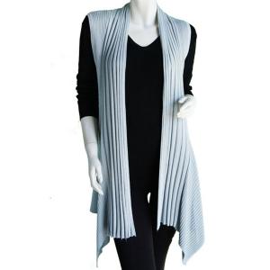 1684 - Magic Convertible Long Ribbed Sweater Vest Silver - 