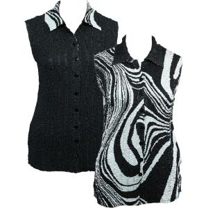 1732 - Reversible Magic Crush Button-Up Vests Swirl Black-White - One Size Fits Most