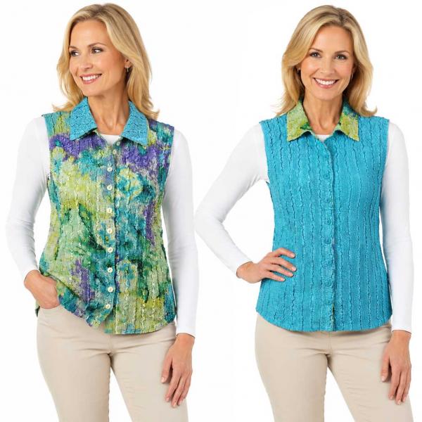 wholesale 1732 - Reversible Magic Crush Button-Up Vests Watercolors - XL-2X