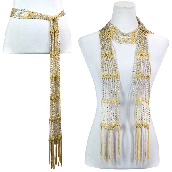 Wholesale 1755 - Shanghai Beaded Scarves/Sash Yellow w/ Silver Beads (19) Shanghai Beaded Scarf/Sash - 