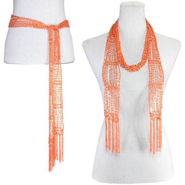 Wholesale 1755 - Shanghai Beaded Scarves/Sash Orange w/ Orange Pearls (33) - 