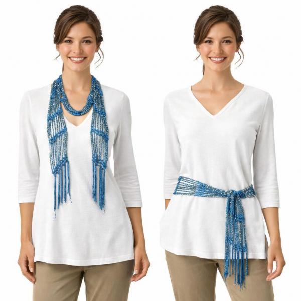 wholesale D016 - Shanghai Beaded Scarves/Sash Dark Turquoise w/ Silver Beads Shanghai Beaded Scarf/Sash
(MB) - 