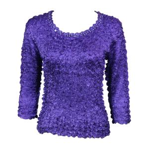 1780 - 3/4 Sleeve Satin Petal Shirts w/ Sequins Purple Satin Petal Shirt - 3/4 Sleeve w/ Sequins - One Size Fits Most