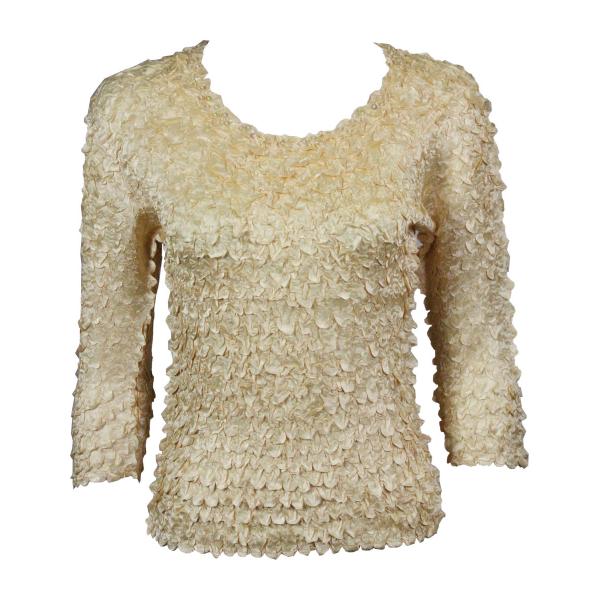 Wholesale 1780 - 3/4 Sleeve Satin Petal Shirts w/ Sequins Gold Satin Petal Shirt - 3/4 Sleeve w/ Sequins - One Size Fits Most