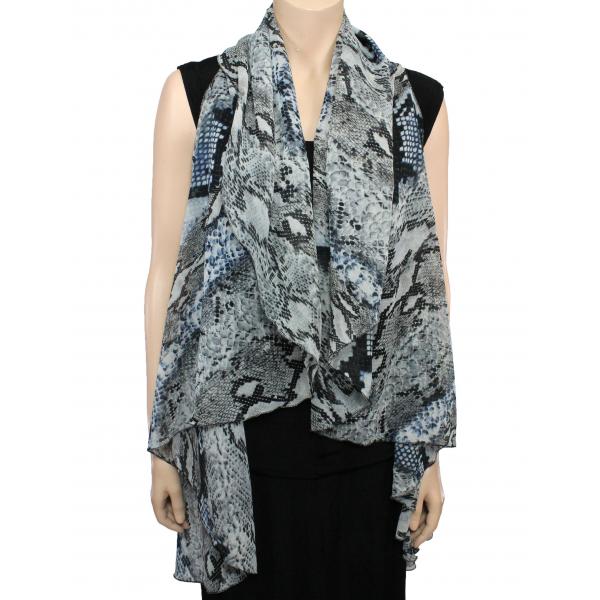 wholesale 1789  - Chiffon Scarf Vest/Cape (Circle Cut) #0024 Snake - Blue* (MB) - One Size